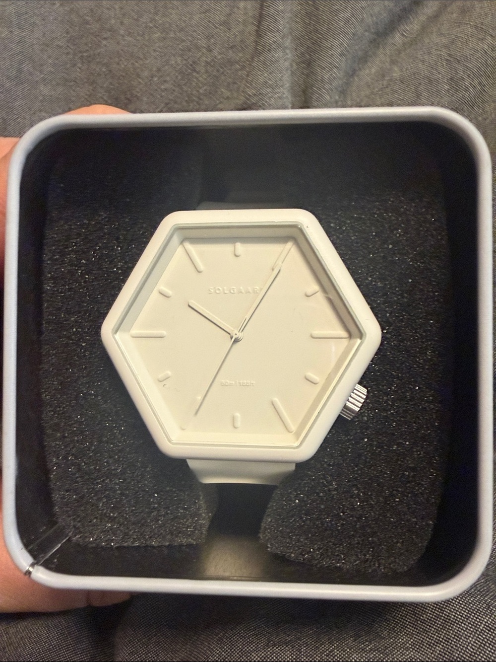 Hexagonal White Silicone Smartwatch for Men